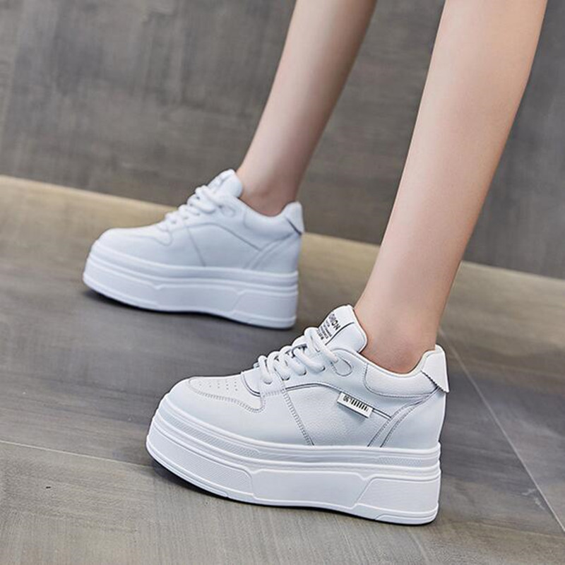 Running Shoes Women - 9CM en cuir véritable nouvelle marque
