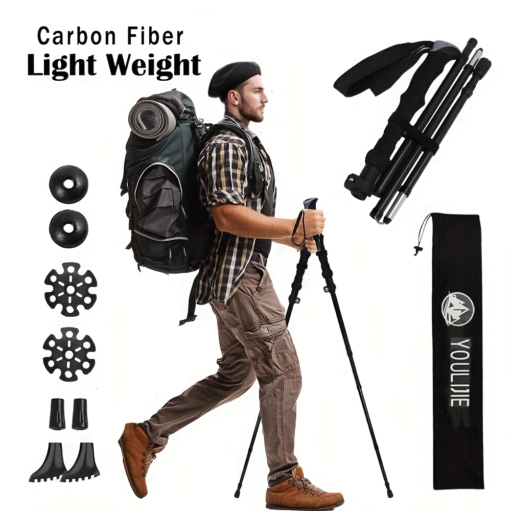 Trekking Pole Carbon - Lot de 2 bâtons pliables légers