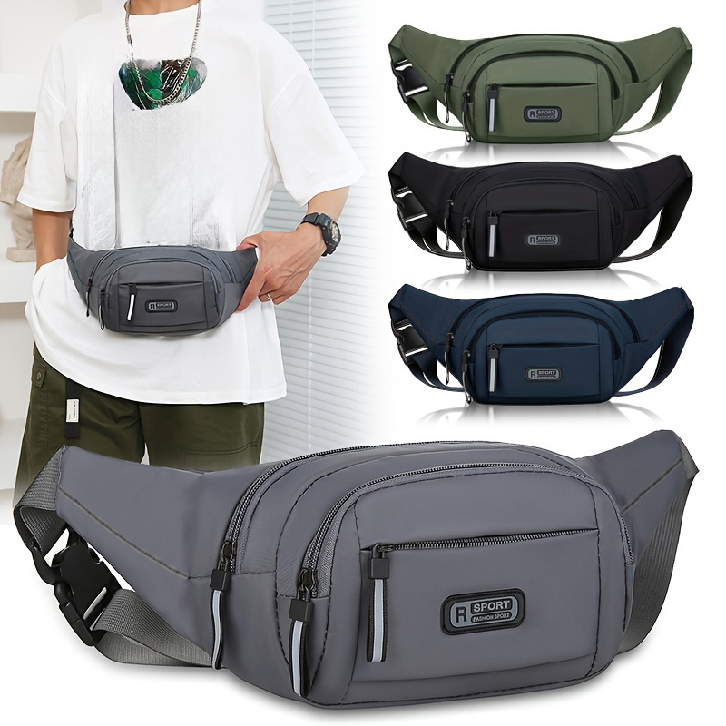 Running Belt - Sac banane étanche pour homme, multi-poches,
