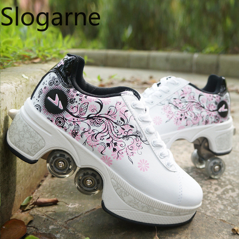 Running Shoes Women - Femmes 4 roues déformation patins à